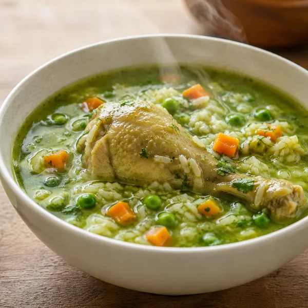 A bowl of aguadito de pollo