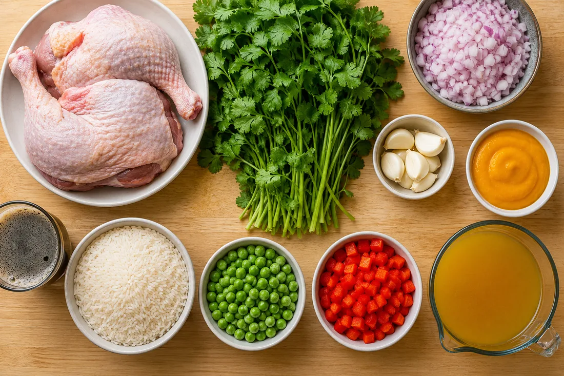 Ingredients for arroz con pato