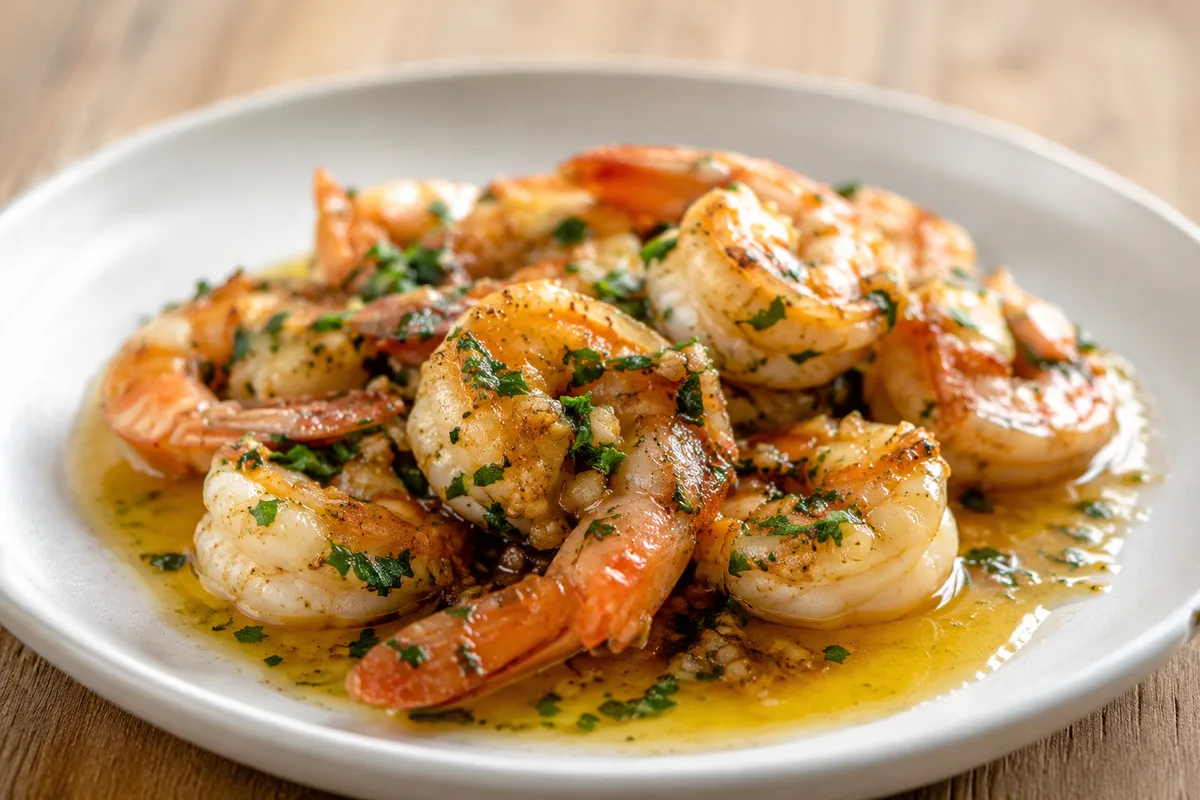 Camarones al ajillo, garlic river shrimp in butter and parsley