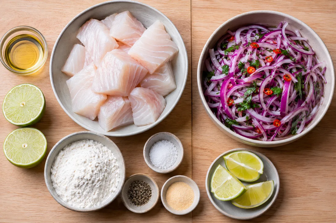Ingredients for chicharron de pescado