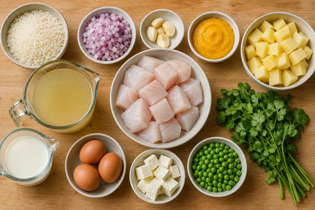 Ingredients for chupe de pescado