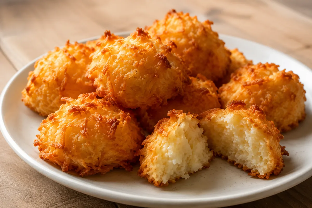 Small mounds of golden cocada, coconut candy