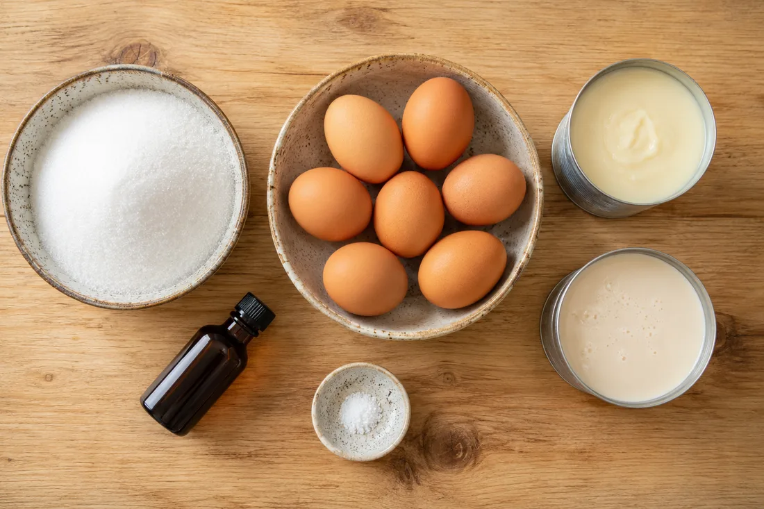 Ingredients for crema volteada