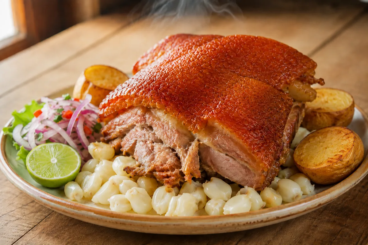 Cuchicanca, slow-roasted pork with crackling skin