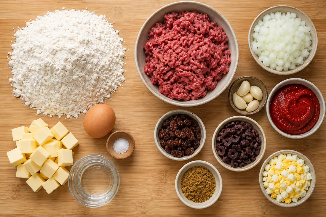 Ingredients for empanadas peruanas