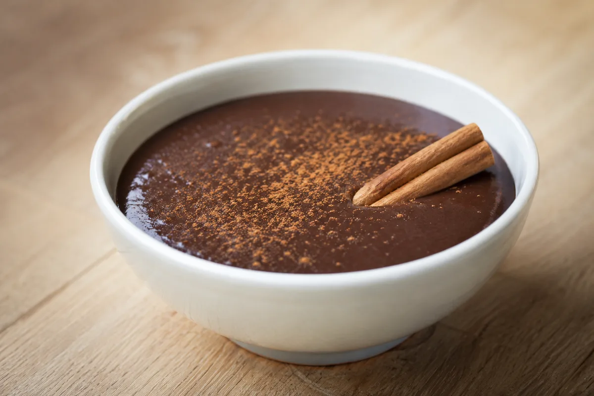 Frejol colado, smooth sweet black bean dessert paste