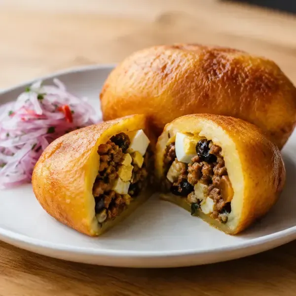 Papa rellena, the stuffed potato croquette